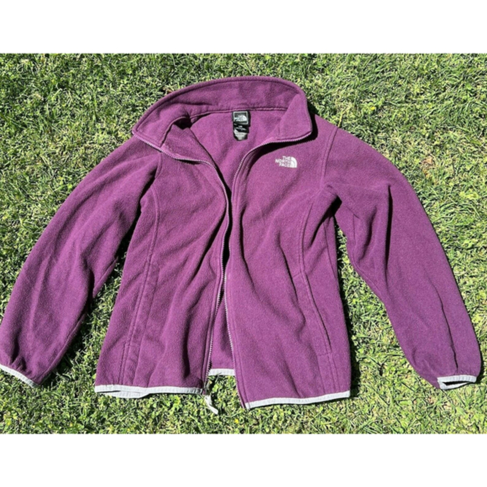 The North Face Girls Size Large‎ Fleece Full Zip Purple Lightweight Inner Jacket